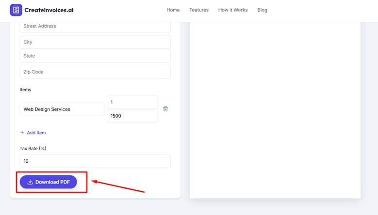 Create Online Invoice